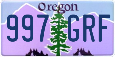 OR license plate 997GRF