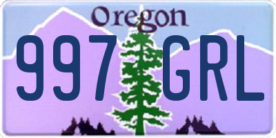 OR license plate 997GRL