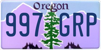 OR license plate 997GRP