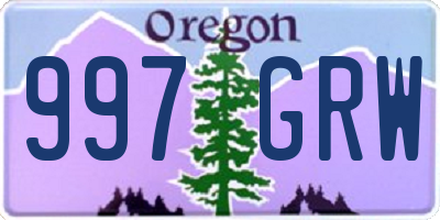 OR license plate 997GRW