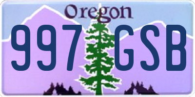 OR license plate 997GSB