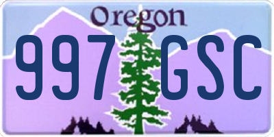 OR license plate 997GSC