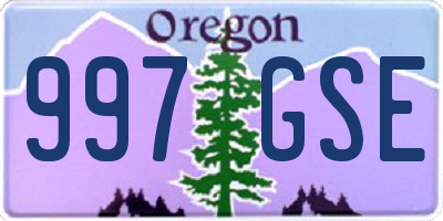 OR license plate 997GSE