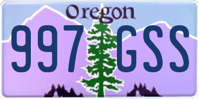 OR license plate 997GSS