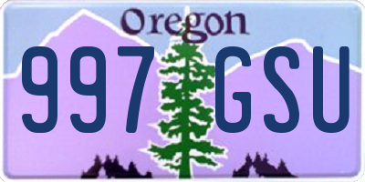 OR license plate 997GSU