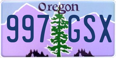 OR license plate 997GSX