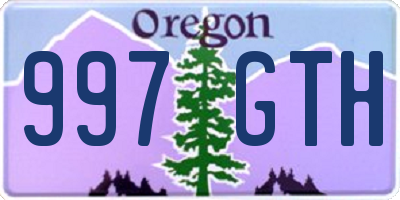 OR license plate 997GTH