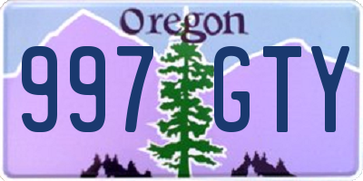 OR license plate 997GTY