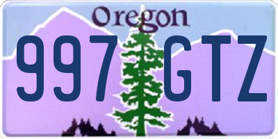 OR license plate 997GTZ