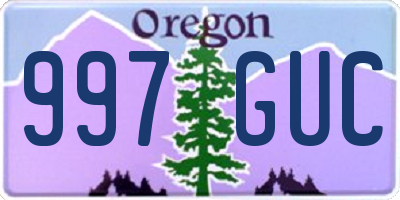 OR license plate 997GUC