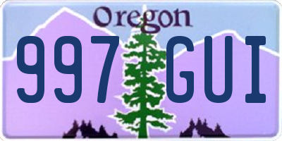 OR license plate 997GUI