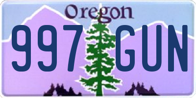 OR license plate 997GUN