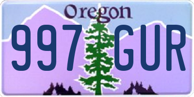 OR license plate 997GUR