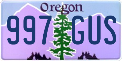 OR license plate 997GUS