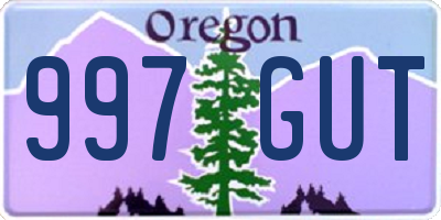 OR license plate 997GUT