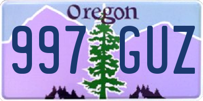 OR license plate 997GUZ
