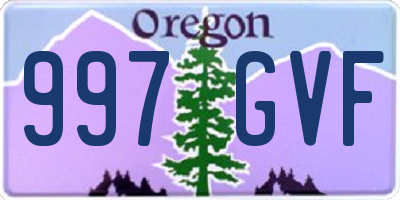 OR license plate 997GVF