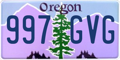 OR license plate 997GVG