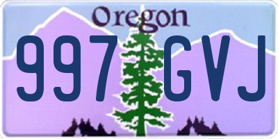 OR license plate 997GVJ