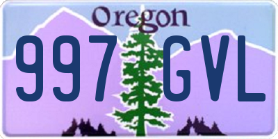 OR license plate 997GVL