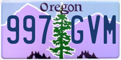 OR license plate 997GVM