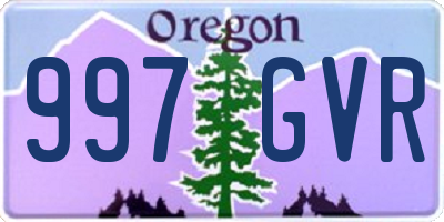 OR license plate 997GVR