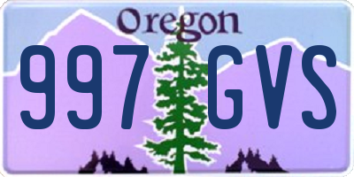 OR license plate 997GVS