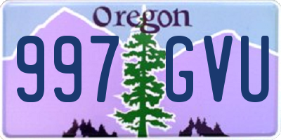OR license plate 997GVU