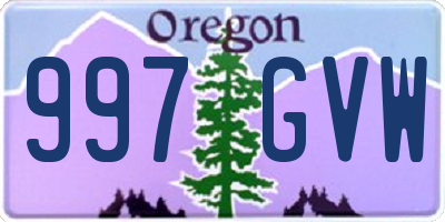 OR license plate 997GVW