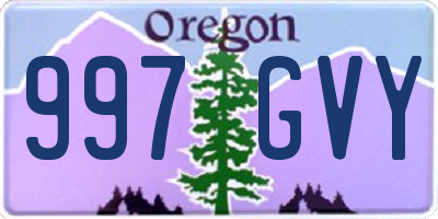 OR license plate 997GVY