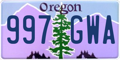 OR license plate 997GWA