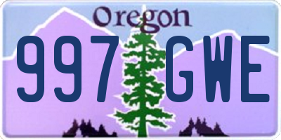 OR license plate 997GWE