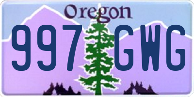 OR license plate 997GWG