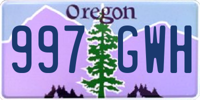OR license plate 997GWH