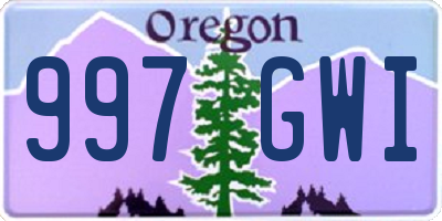 OR license plate 997GWI
