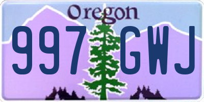 OR license plate 997GWJ