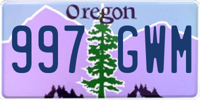 OR license plate 997GWM