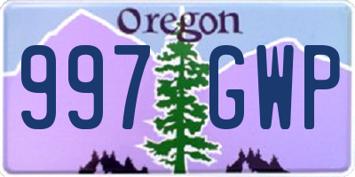 OR license plate 997GWP