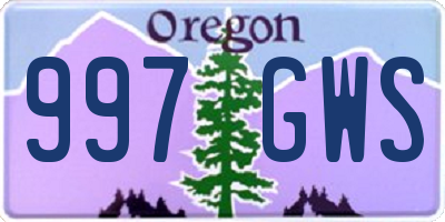 OR license plate 997GWS