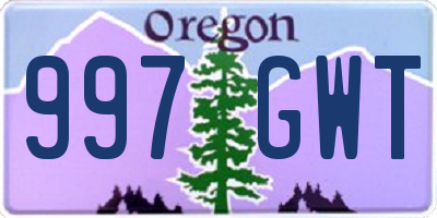 OR license plate 997GWT