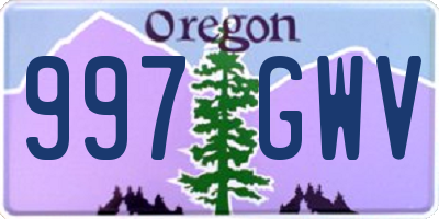 OR license plate 997GWV