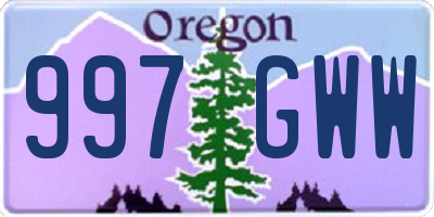 OR license plate 997GWW