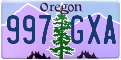 OR license plate 997GXA