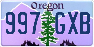 OR license plate 997GXB