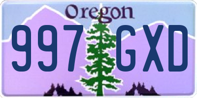 OR license plate 997GXD