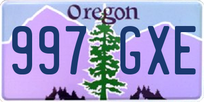 OR license plate 997GXE