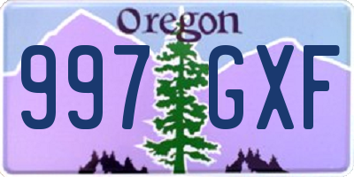 OR license plate 997GXF