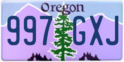 OR license plate 997GXJ