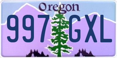 OR license plate 997GXL