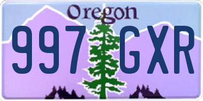 OR license plate 997GXR